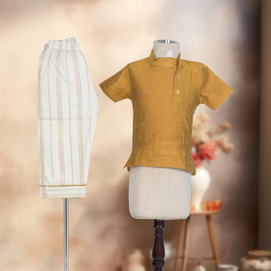 Boys Goldenish Kurta Set