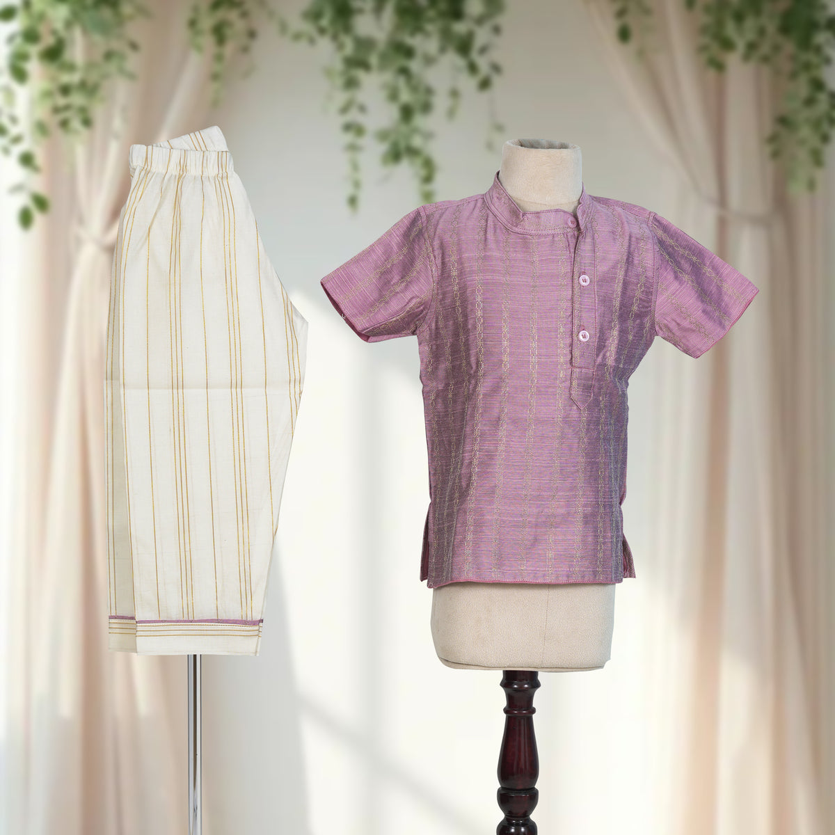Boys Baby Pink Kurta Set