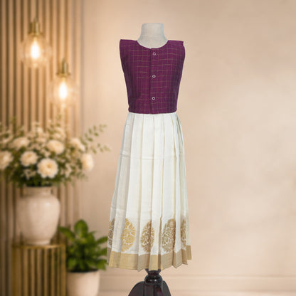 Onam Pavadai / Lehenga — Grape