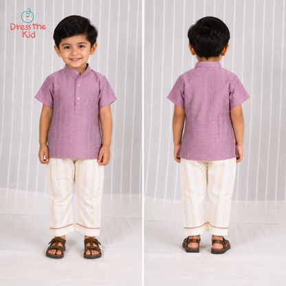 Boys Baby Pink Kurta Set