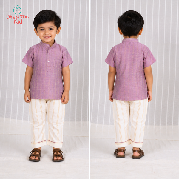 Boys Baby Pink Kurta Set
