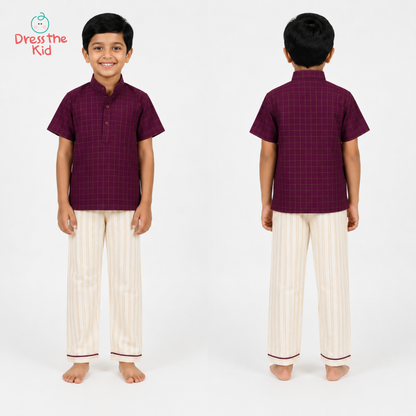 Boys Grape Kurta Set