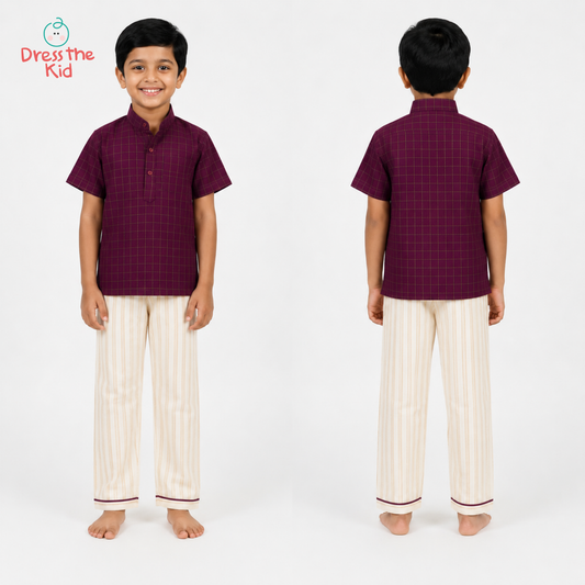 Boys Grape Kurta Set