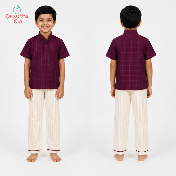 Boys Grape Kurta Set