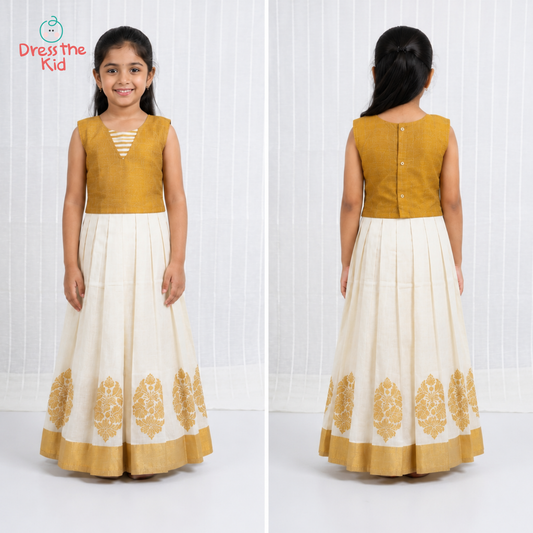 Onam Pavadai / Lehenga — Goldenish